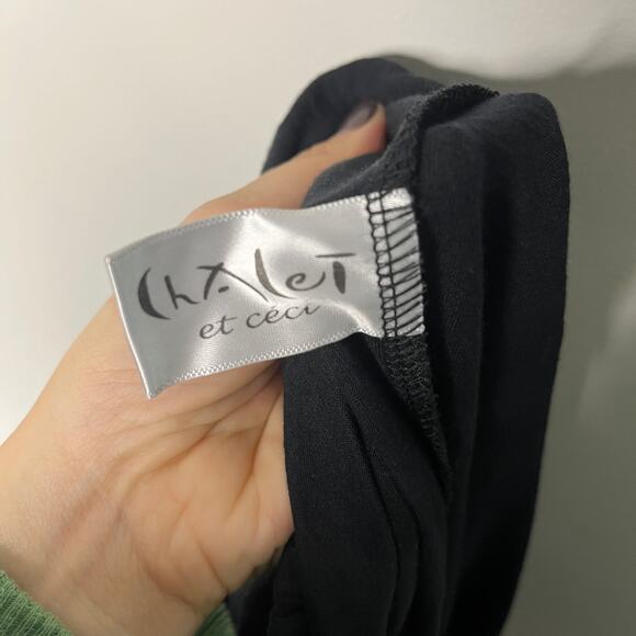 Chalet et Ceci Women's Pants Size XL Black Poly Bamboo Minimalist Made in USA - Picture 7 of 9